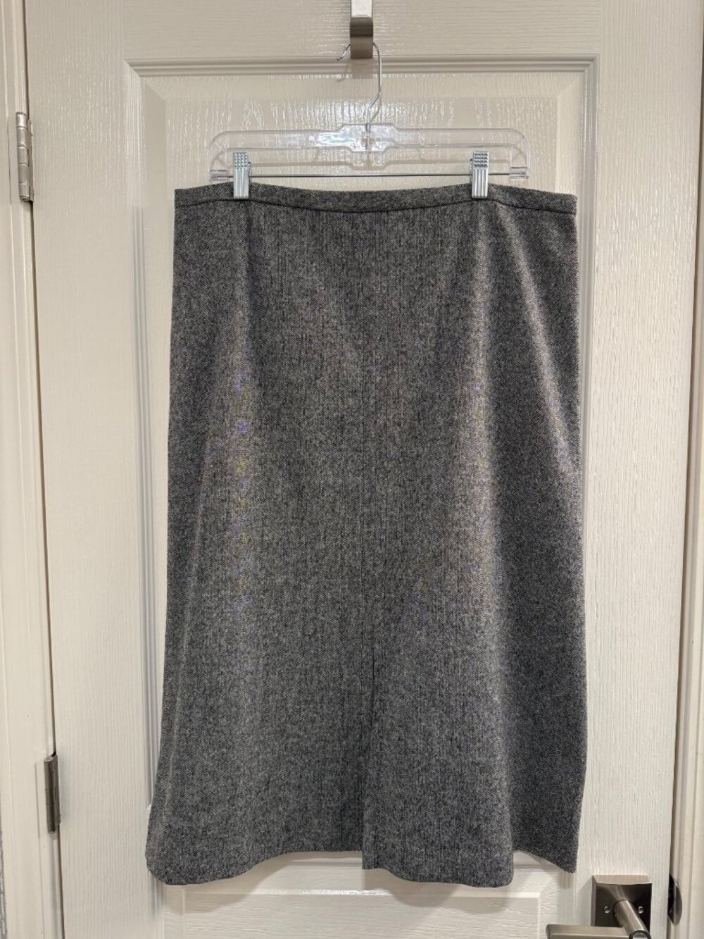 Vintage Pendleton Wool Skirt Gray Houndstooth Midi A-Line Made in USA Size 14